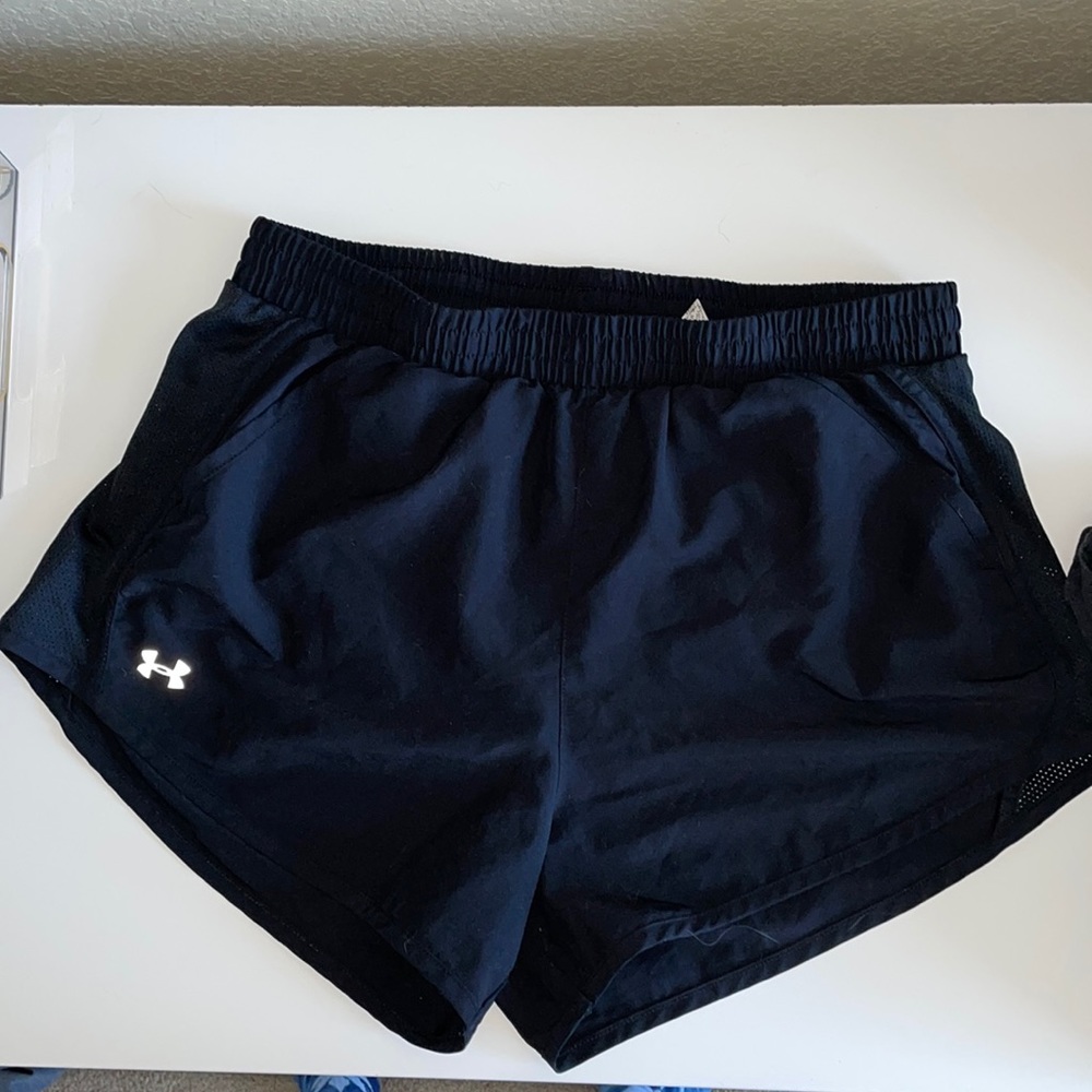 Black workout shorts with lining